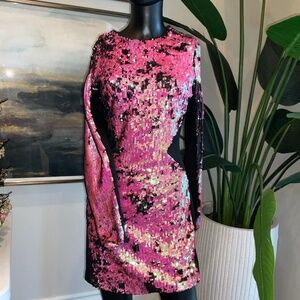 Pink/Black Sequind Flip dress!